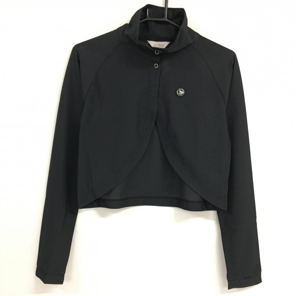 【新品】アダバット カーディガン 黒 ボレロ UVカット メッシュ レディース 2(L) ゴルフウェア adabat