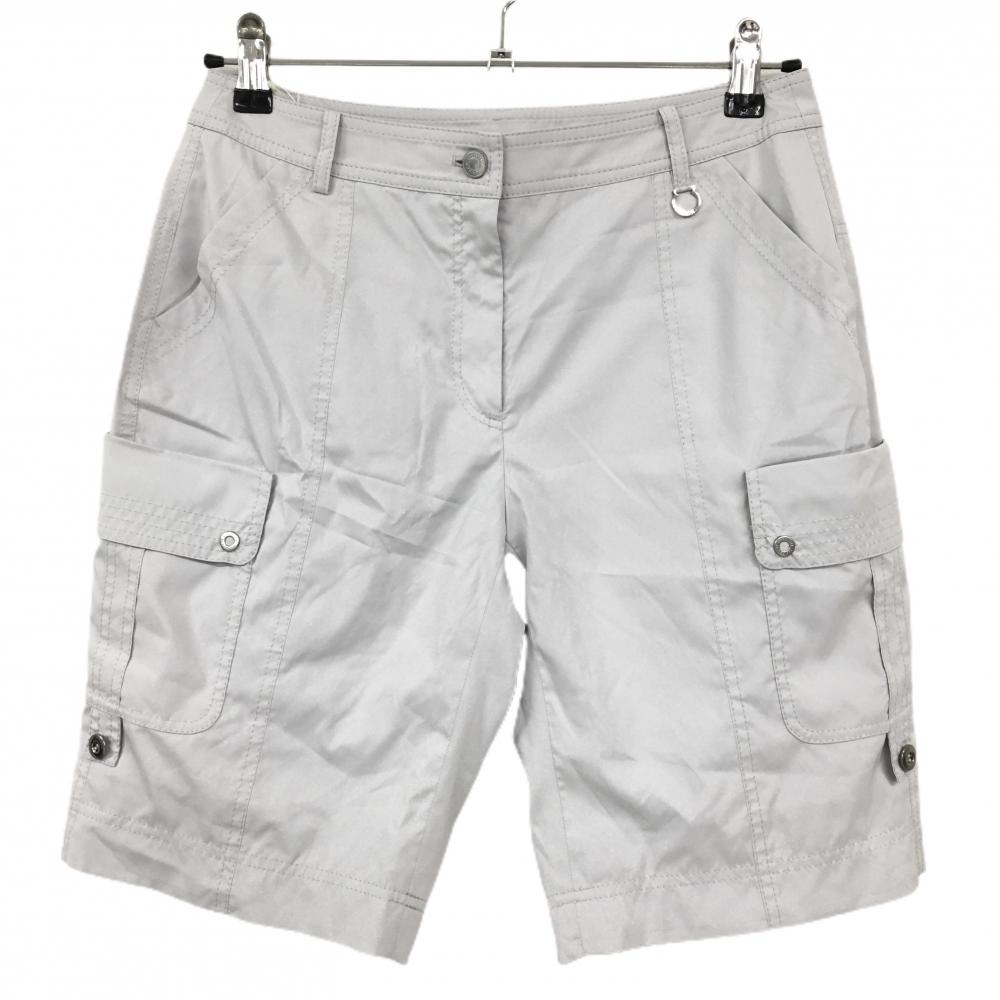 【新品】アダバット ショートパンツ ライトグレー 蓄熱裏地 複数ポケット レディース 38(M) ゴルフウェア adabat