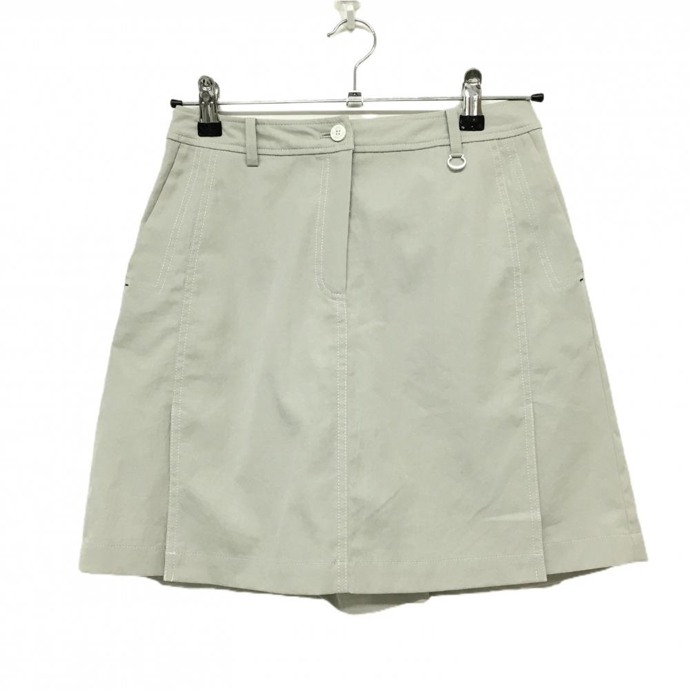 【美品】アダバット スカート ライトグレー 無地 内側インナーパンツ  レディース 36(S) ゴルフウェア adabat