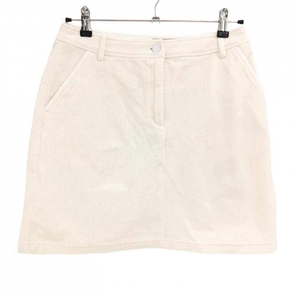 【超美品】アダバット スカート 白 コーデュロイ ストレッチ レディース M ゴルフウェア adabat