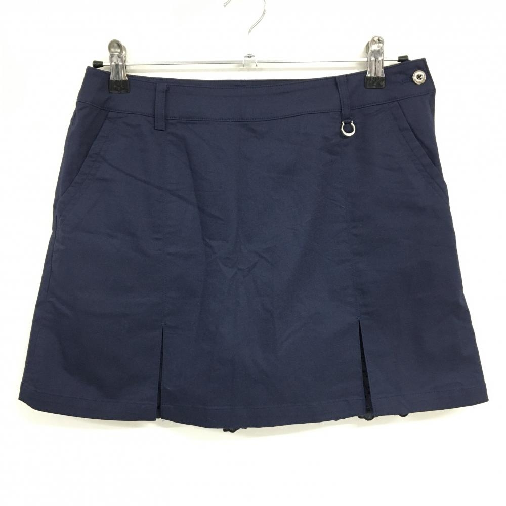 【超美品】アダバット スカート ネイビー 内側インナーパンツ インナー裾レース レディース 38(M) ゴルフウェア adabat