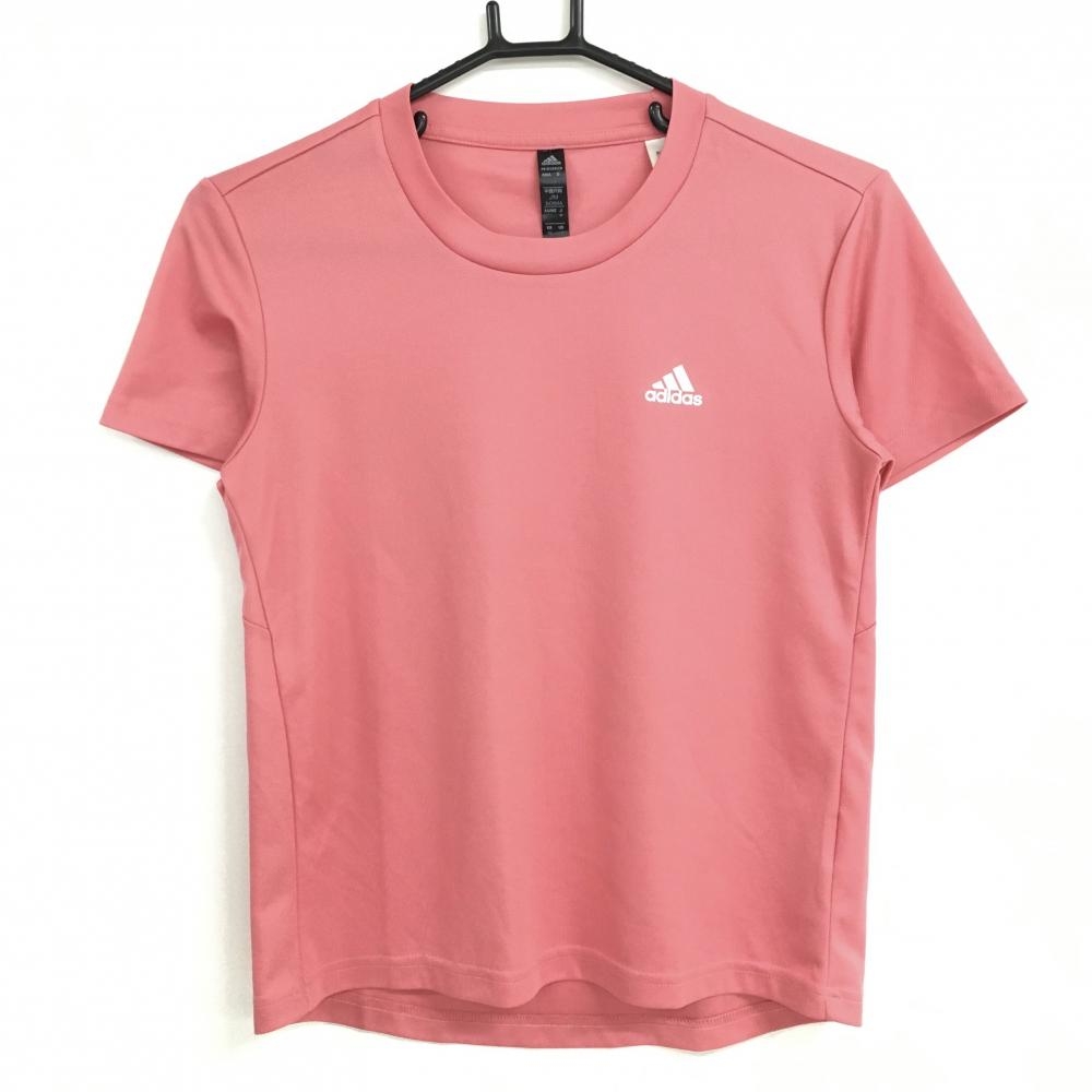 【超美品】アディダス Tシャツ ピンク ロゴプリント  レディース M ゴルフウェア adidas