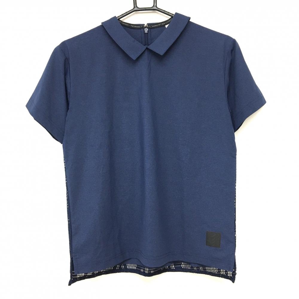 【新品】アディダス 襟付き半袖シャツ ネイビー 後身頃メッシュ ADICROSS レディース M ゴルフウェア adidas