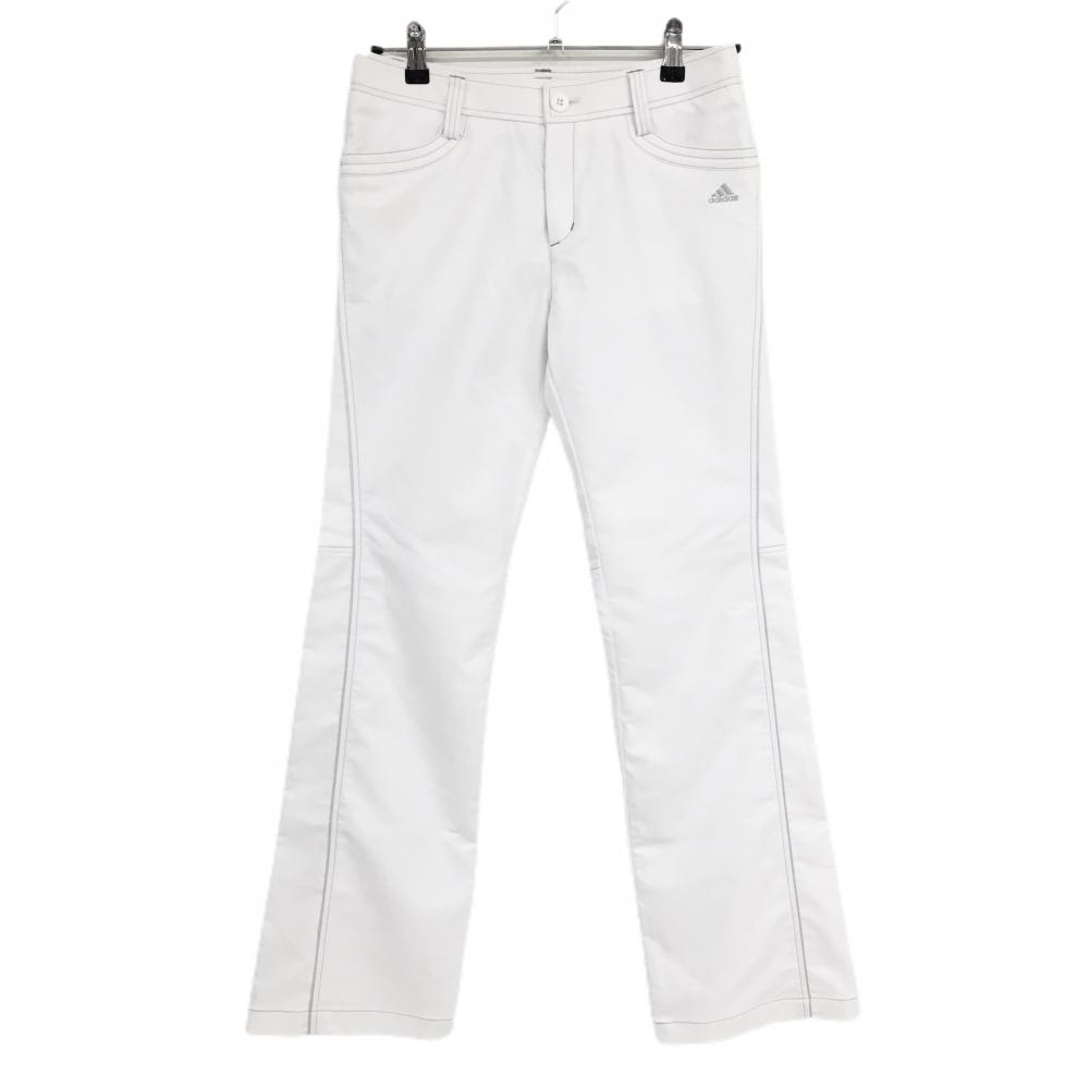 【超美品】アディダス パンツ 白 サイドライン ストレッチ レディース M/M ゴルフウェア サンプル品 adidas