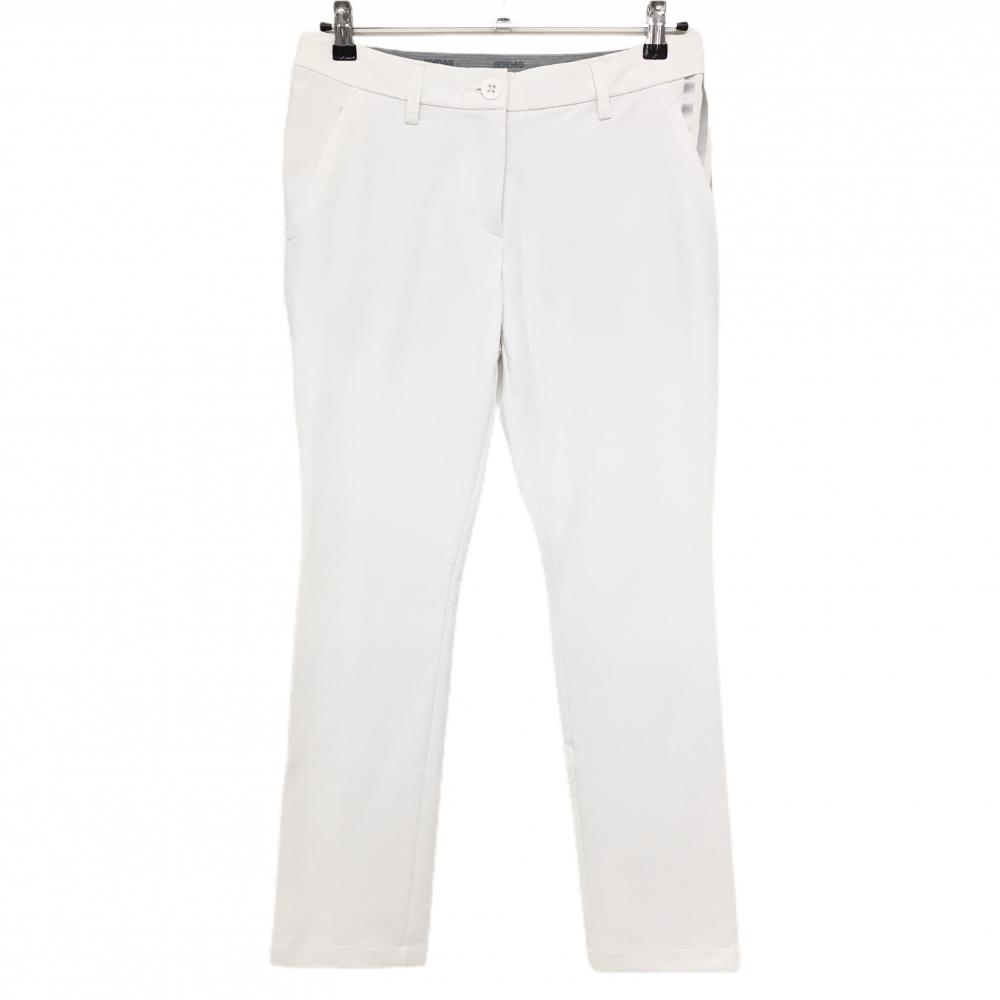 【美品】アディダス パンツ 白×グレー ポケット口3ライン  レディース L ゴルフウェア adidas