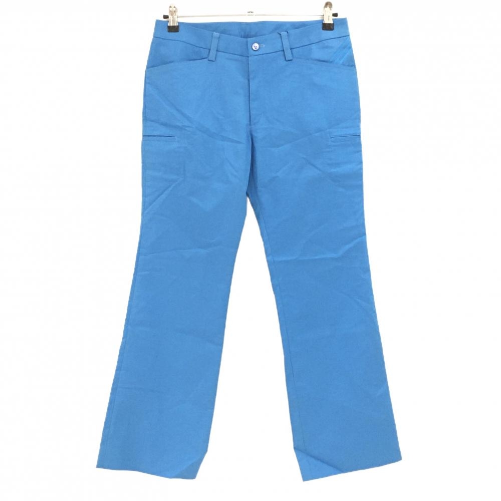 【新品】アディダス パンツ ブルー 無地 ロゴ刺しゅう  レディース L ゴルフウェア adidas