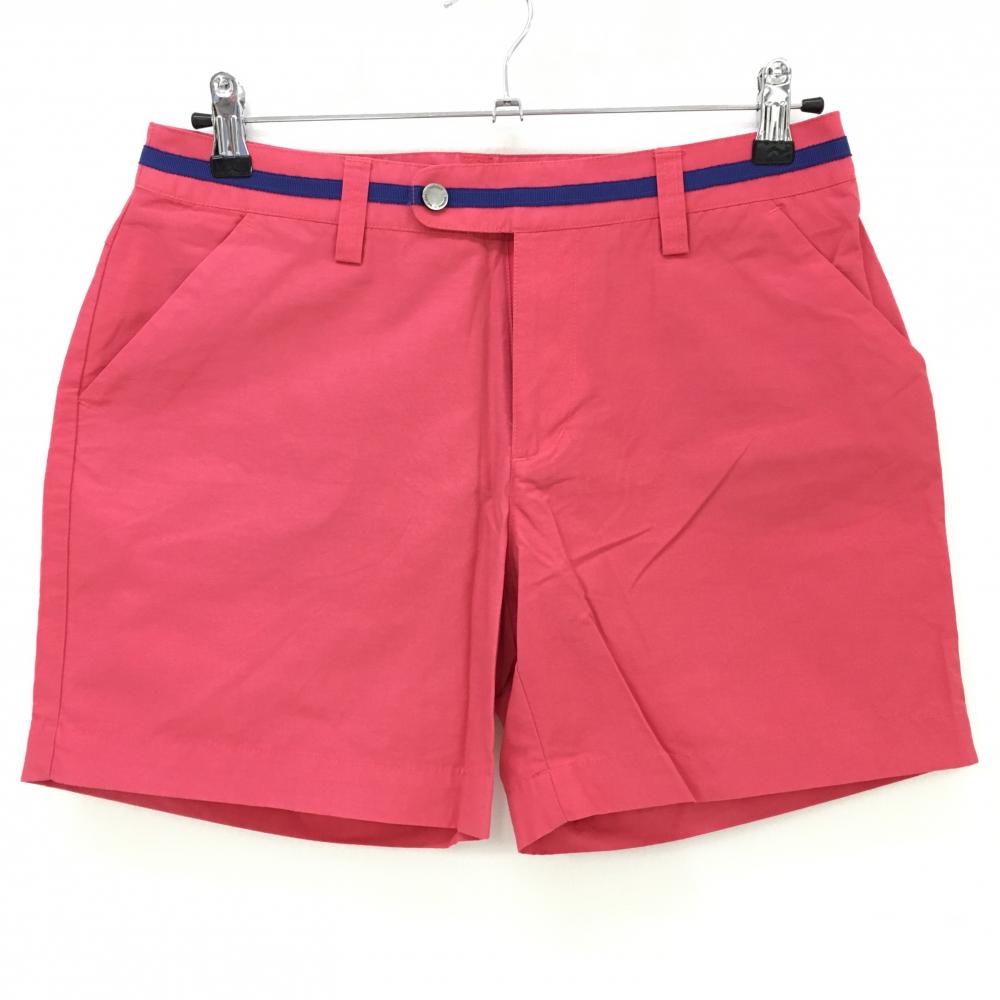 【超美品】アディダス ショートパンツ レッド ウエストライン adipure レディース L/G ゴルフウェア adidas