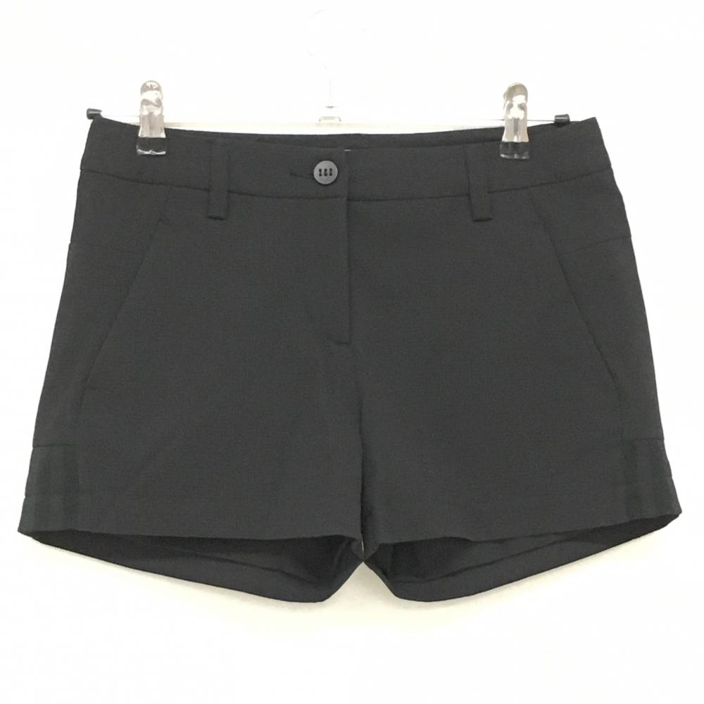 【超美品】アディダス ショートパンツ 黒 織生地 裾一部メッシュ ストレッチ 裏地付 レディース M ゴルフウェア adidas