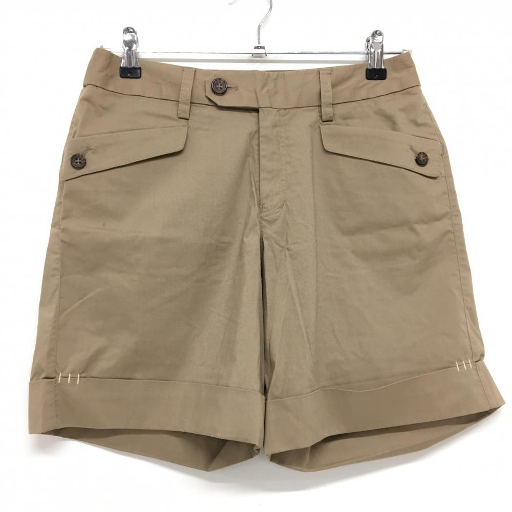 【美品】アディダス ショートパンツ ブラウン ロゴ刺しゅう レディース M/M ゴルフウェア adidas