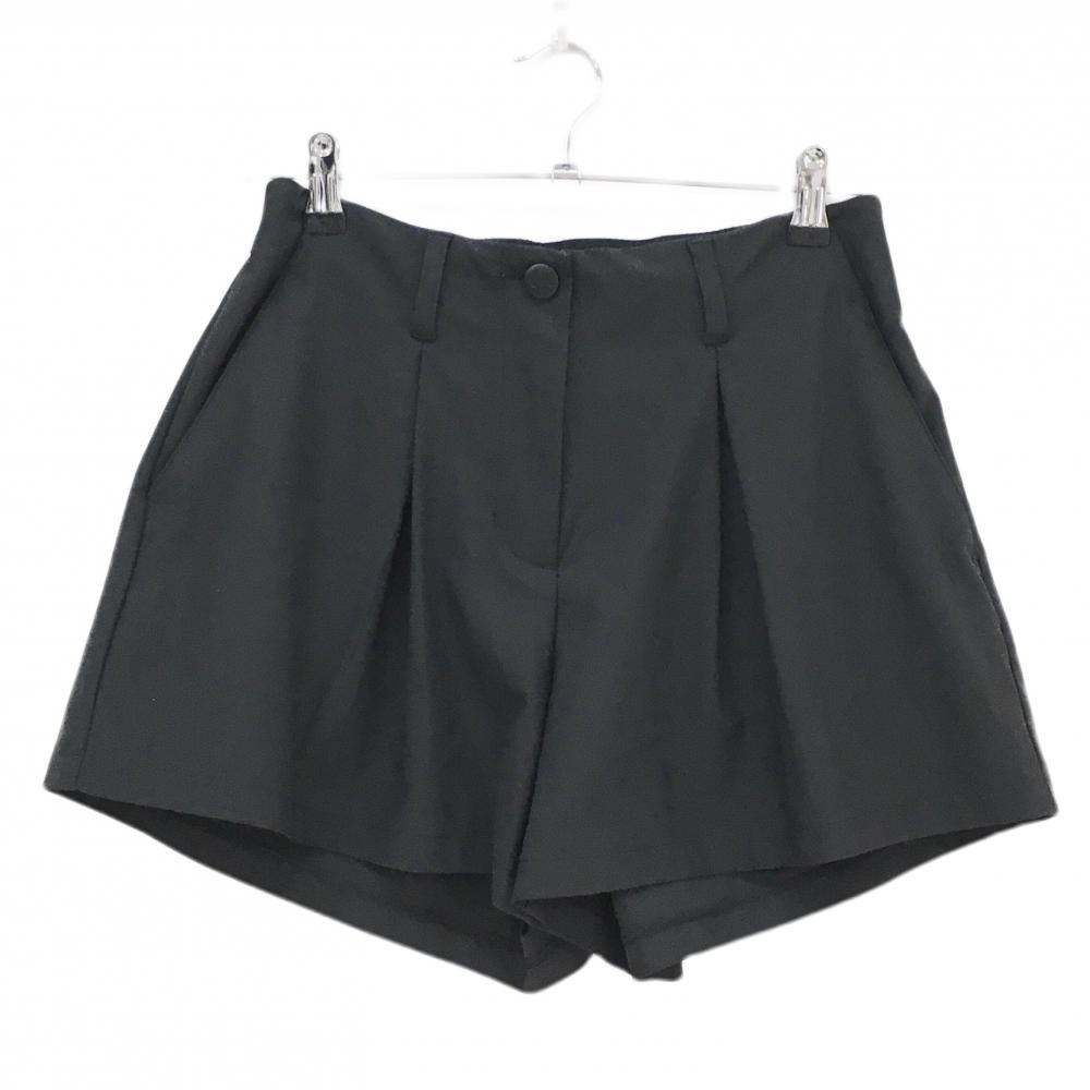 【超美品】アディダス ショートパンツ 黒 無地 ロゴ刺しゅう タックショーツ レディース L ゴルフウェア 2023年モデル adidas