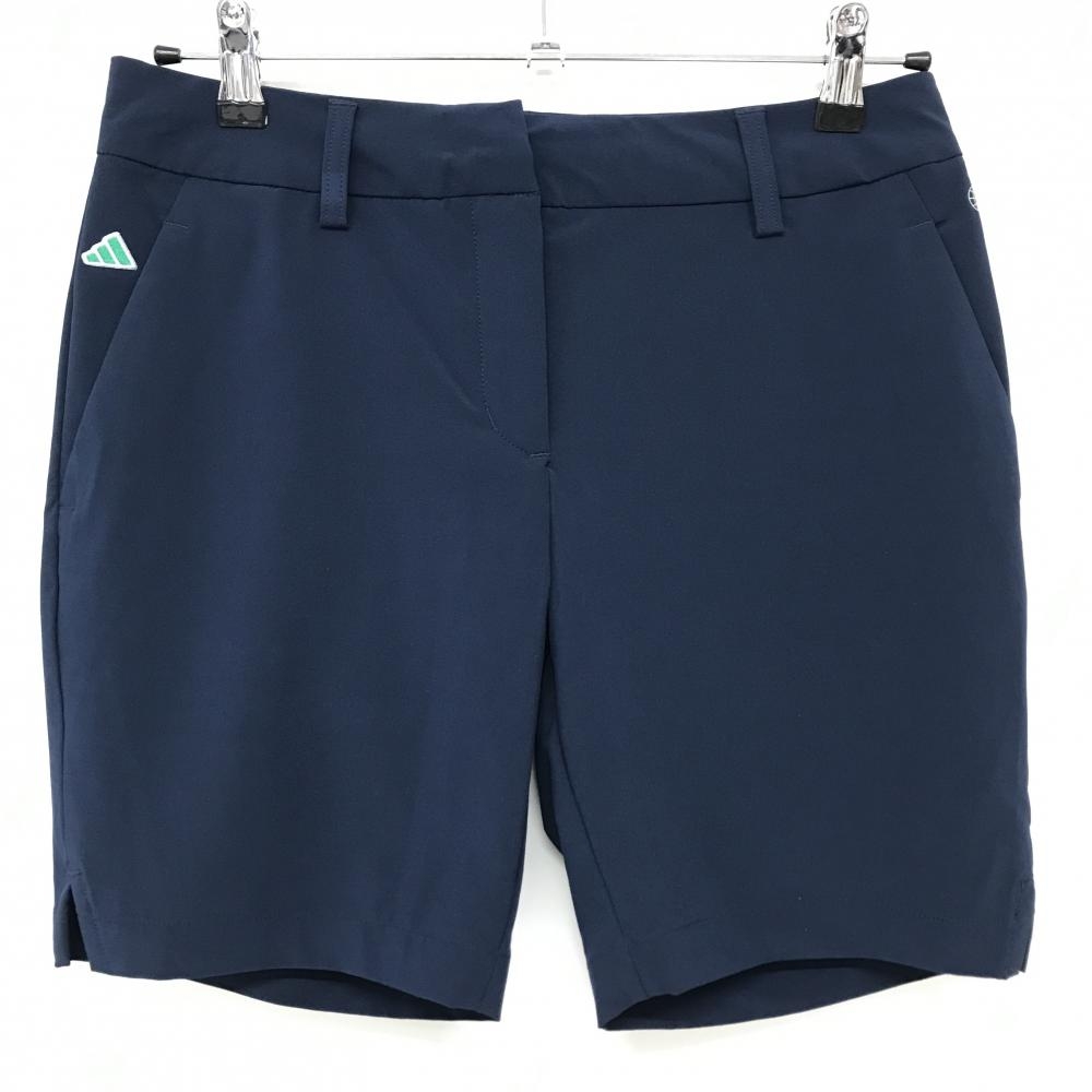 【新品】アディダス ショートパンツ ネイビー ウエスト一部ゴム レディース L ゴルフウェア adidas