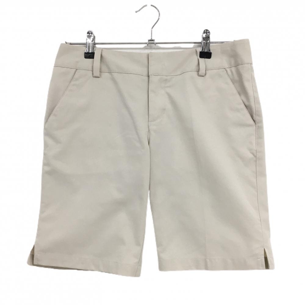アディダス ショートパンツ ベージュ ロゴ刺しゅう レディース M/M ゴルフウェア adidas