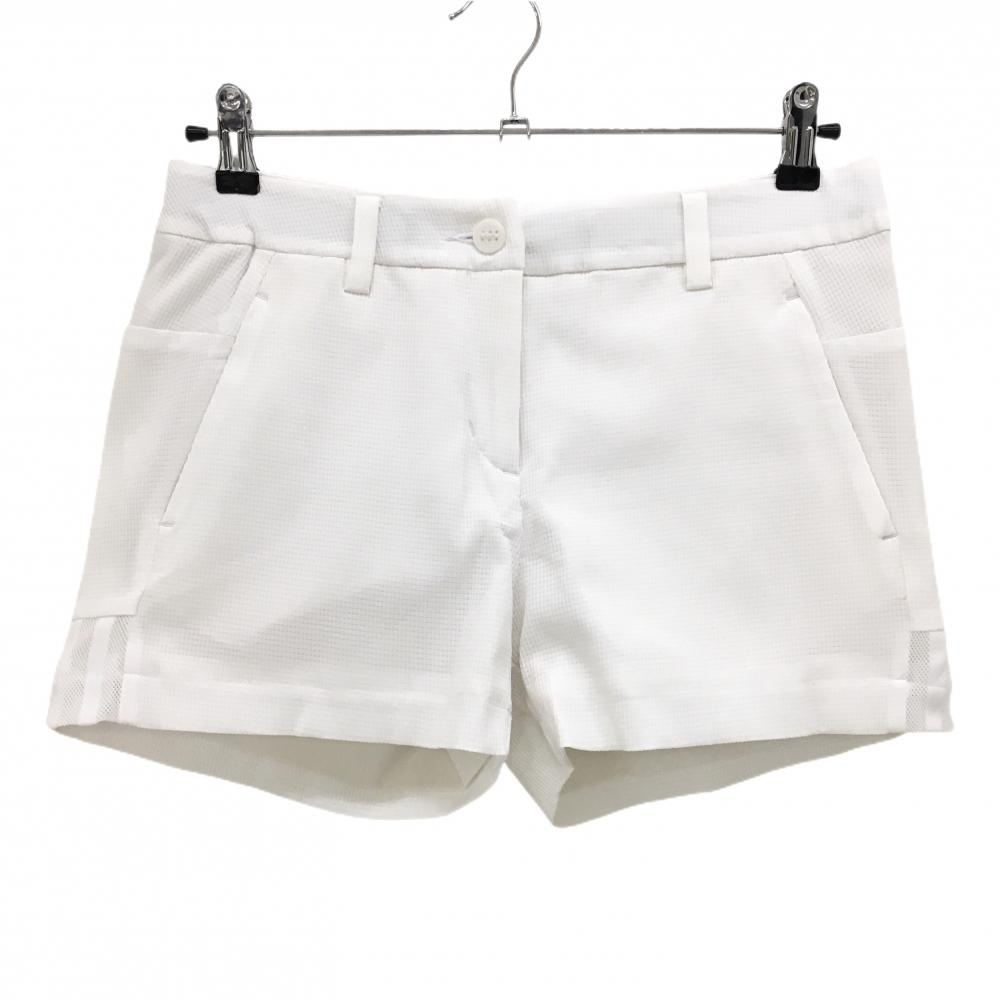 【超美品】アディダス ショートパンツ 白 織生地 裏地付 AEROREADY レディース L ゴルフウェア adidas