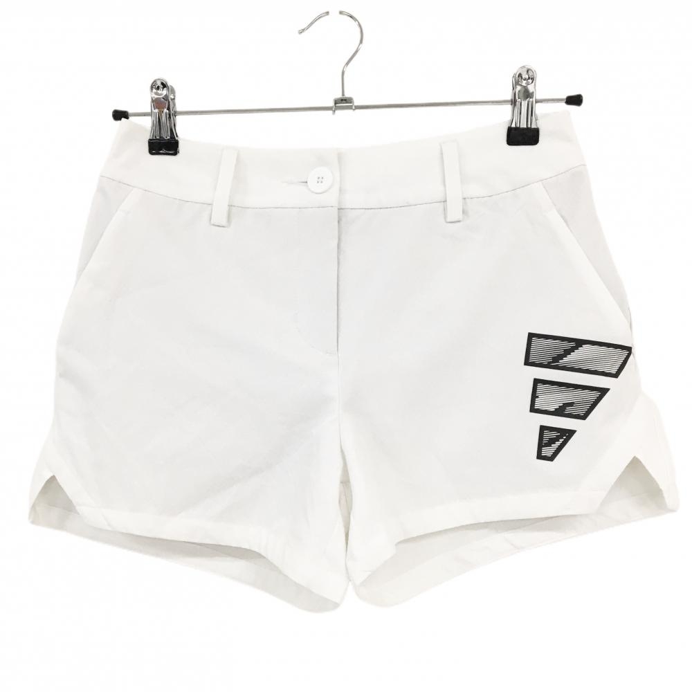 【新品】アディダス ショートパンツ 白 ストレッチ ウエスト一部ゴム レディース M ゴルフウェア adidas