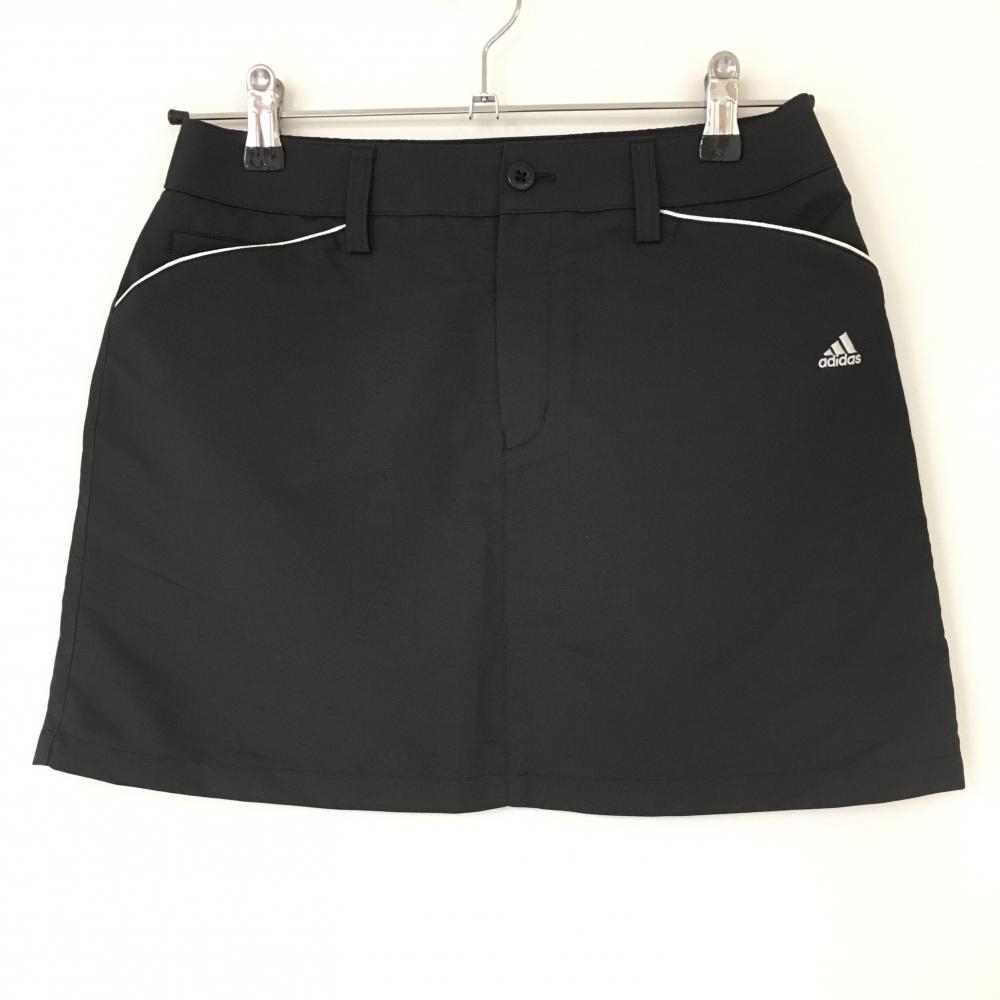 【超美品】アディダス スカート 黒×白 パイピング シンプル レディース S/P ゴルフウェア adidas