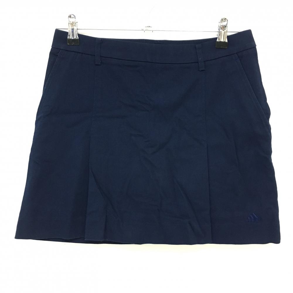 アディダス プリーツスカート ネイビー 内側インナーパンツ レディース M ゴルフウェア adidas