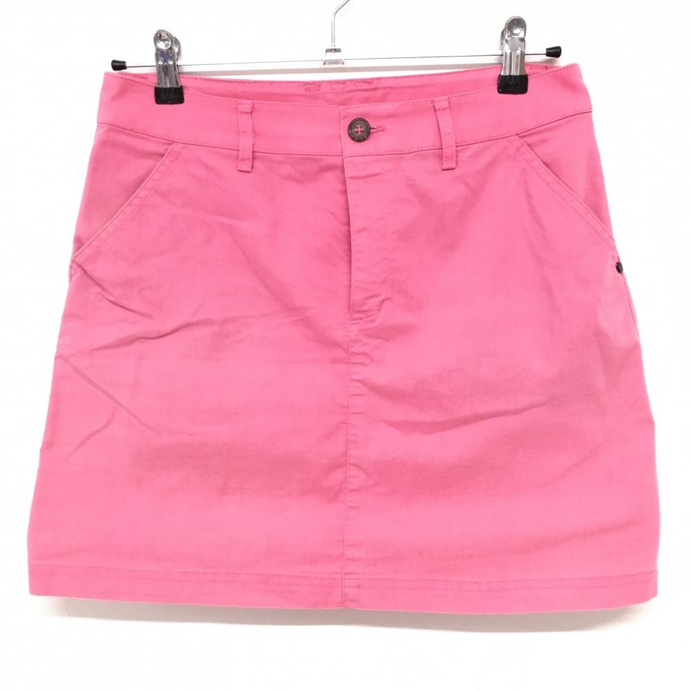 アディダス ストレッチスカート ピンク シンプル ロゴネイビー  レディース Ｌ/Ｇ ゴルフウェア adidas