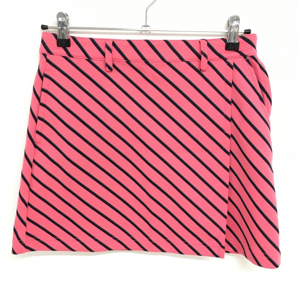 【超美品】アディダス スカート ピンク×ネイビー 斜めストライプ レディース M/M ゴルフウェア adidas
