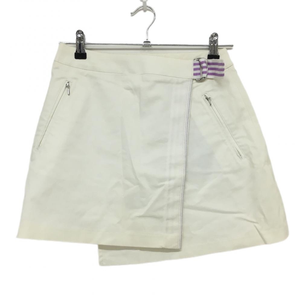 アディダス 巻きスカート 白 ベルトボーダー 新品タグ付き ストレッチ  レディース S/P ゴルフウェア adidas