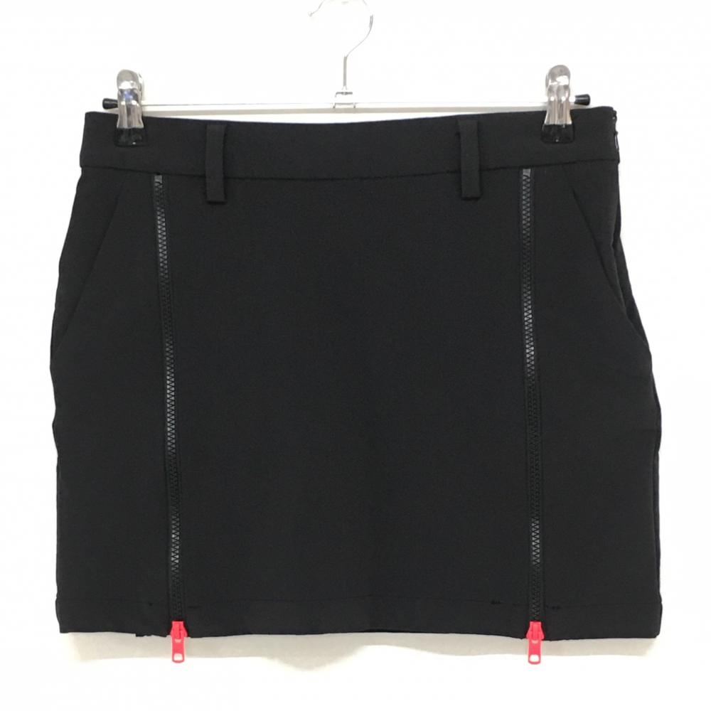 【超美品】アディダス スカート 黒×ピンク ジップ  レディース M ゴルフウェア adidas