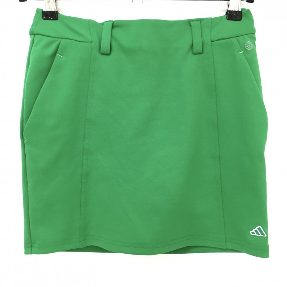 【超美品】アディダス スカート グリーン シンプル 内側インナパンツ  レディース XS ゴルフウェア adidas