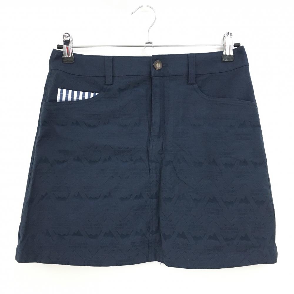 【美品】アディダス スカート ネイビー 地模様総柄 ストレッチ  レディース M/M ゴルフウェア adidas