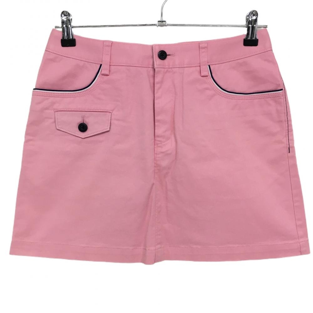 【美品】アディダス スカート ピンク×ネイビー バックロゴ刺しゅう レディース M/M ゴルフウェア adidas