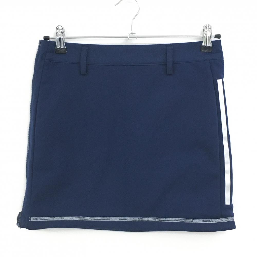 【超美品】アディダス リバーシブルスカート ネイビー 3ライン シンプル サイドジップ レディース  ゴルフウェア adidas