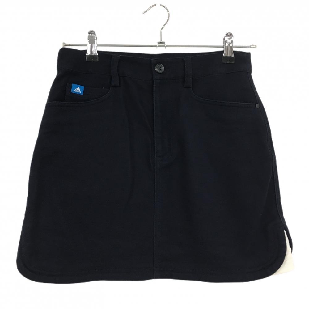 アディダス スカート ネイビー×白 バックロゴ  レディース S/P ゴルフウェア adidas