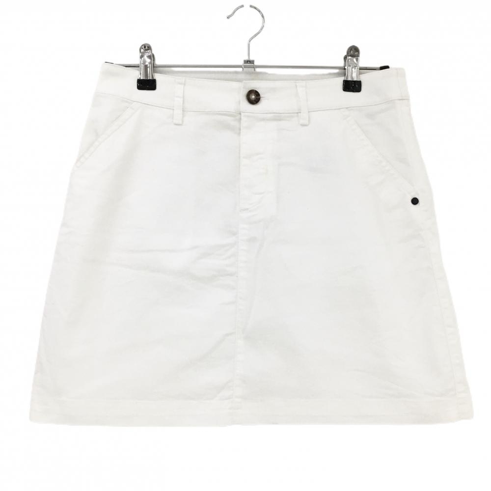 【美品】アディダス スカート 白 ヒップポケット刺しゅう インナーパンツ付 レディース M/M ゴルフウェア adidas