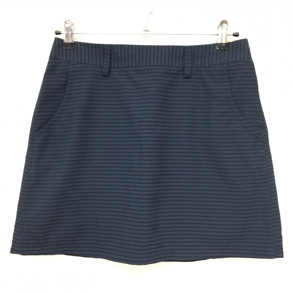 アディダス スカート ネイビー ボーダー ロゴ刺しゅう レディース L/G ゴルフウェア adidas