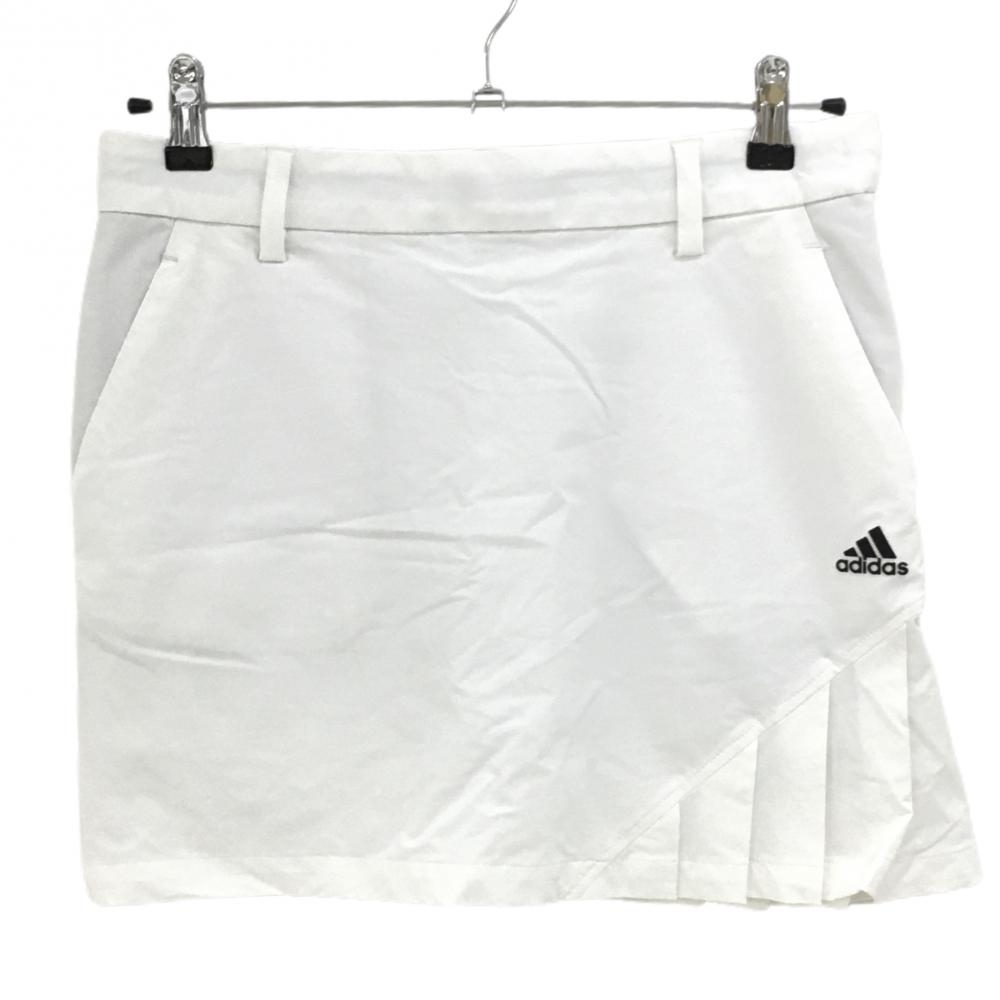 【超美品】アディダス スカート 白 サイドプリーツ 内側インナーパンツ レディース M ゴルフウェア adidas