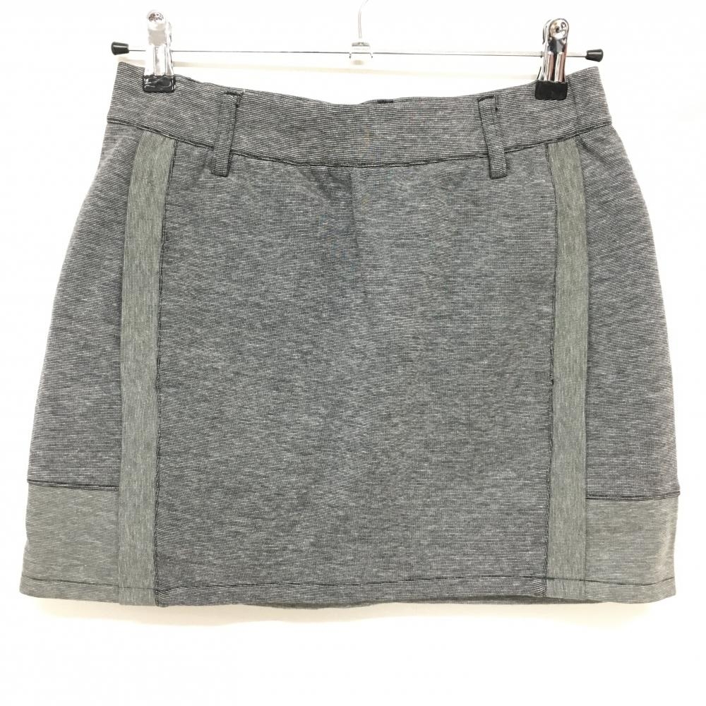 【美品】アディダス スカート グレー 地模様 ウエストゴム インナーパンツ付き ストレッチ レディース L ゴルフウェア adidas