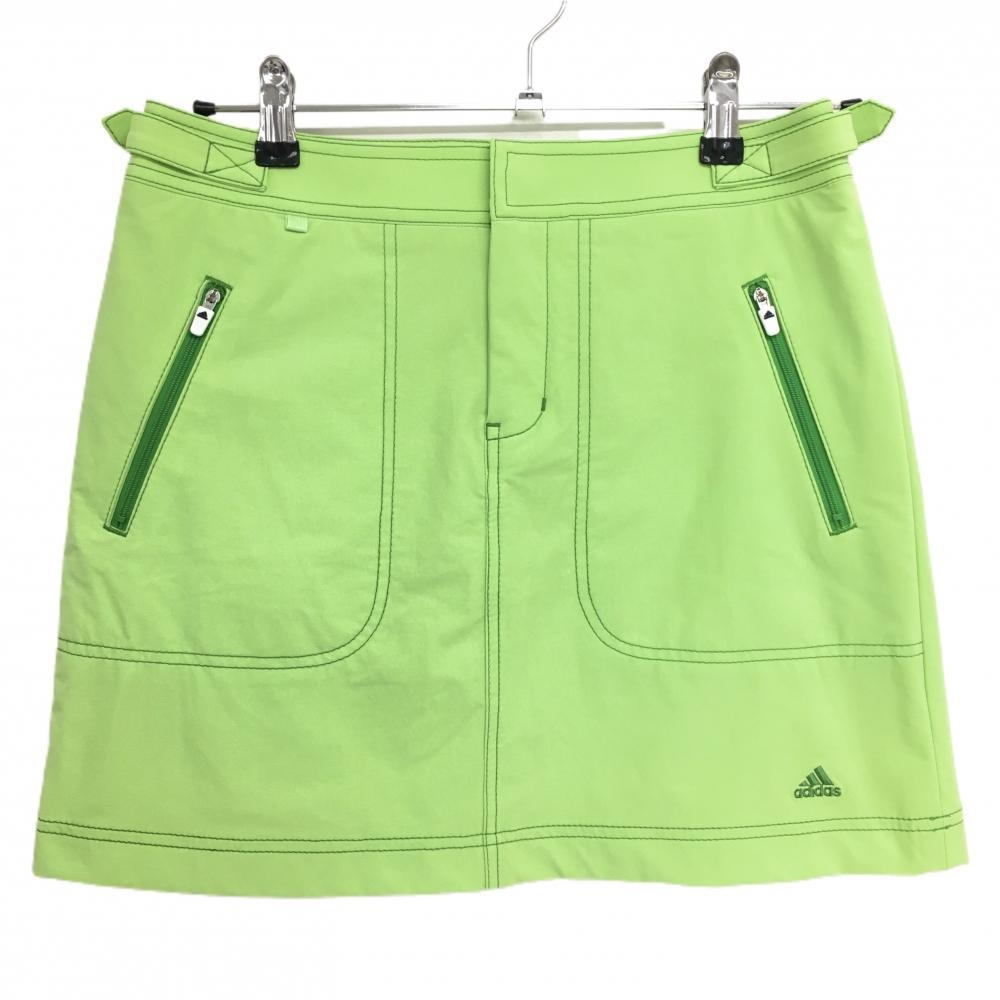 【超美品】アディダス スカート ライトグリーン ストレッチ インナーパンツ付　 レディース M/M ゴルフウェア サンプル品 adidas
