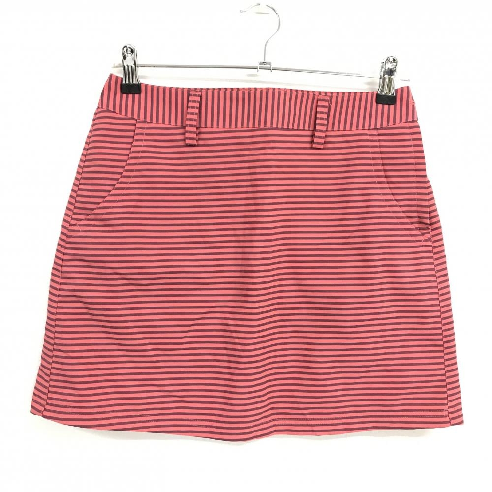 アディダス スカート ピンク×ネイビー系 ボーダー  レディース M/M ゴルフウェア adidas