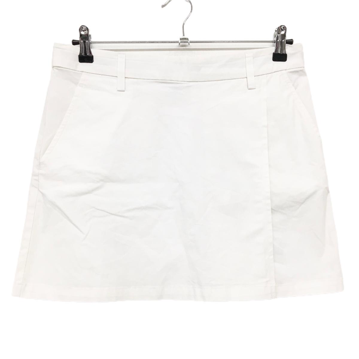 アディダス スカート 白 一部メッシュ バックロゴ インナーパンツ付き レディース L ゴルフウェア adidas