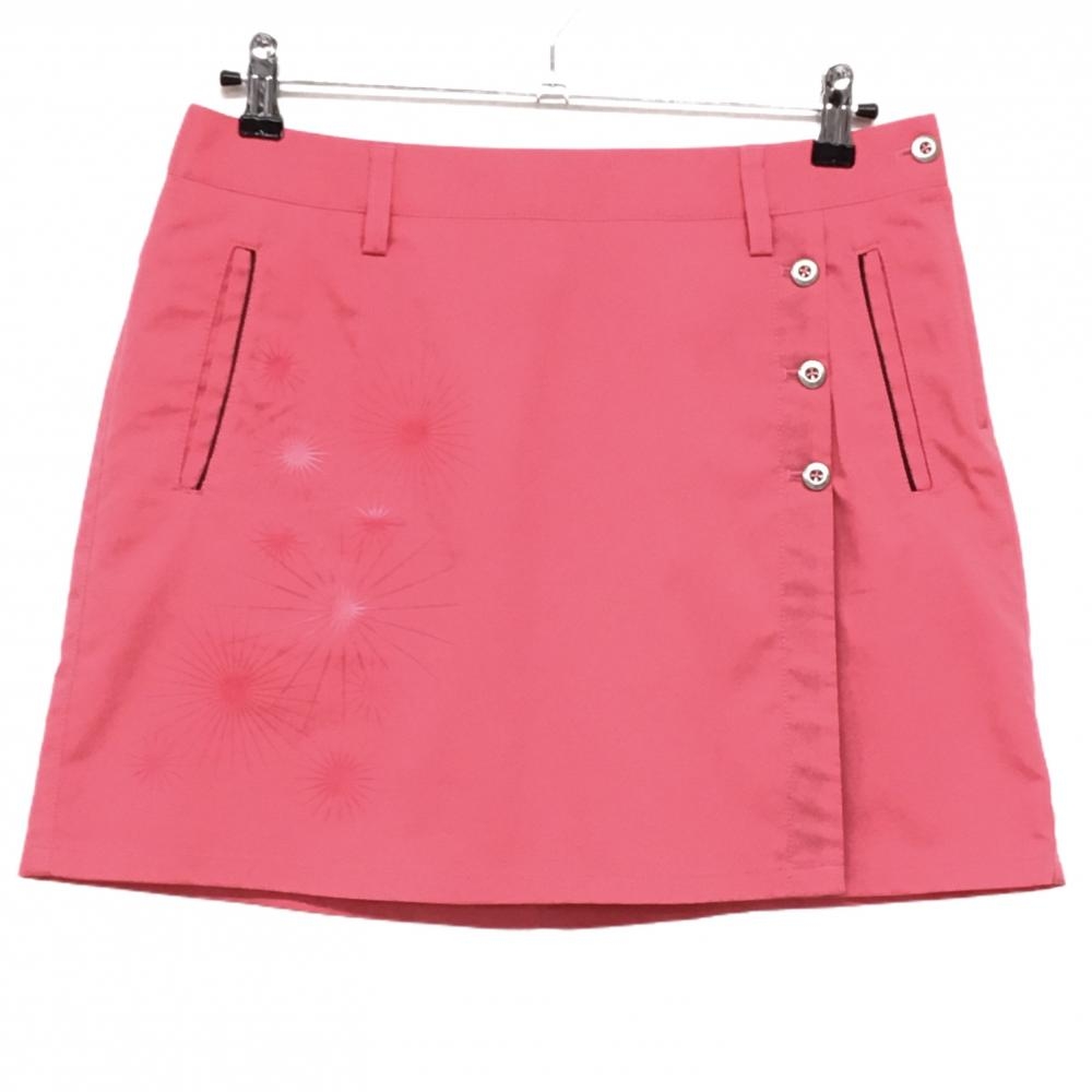 【美品】アディダス スカート ピンク ボタンシルバー  レディース OT/XG ゴルフウェア adidas
