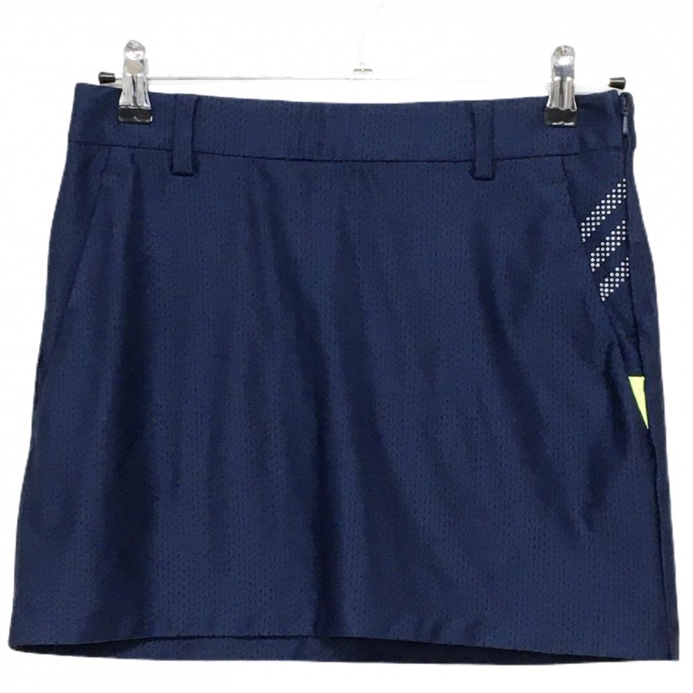 【超美品】アディダス スカート ネイビー×黒 総柄 レディース M ゴルフウェア adidas
