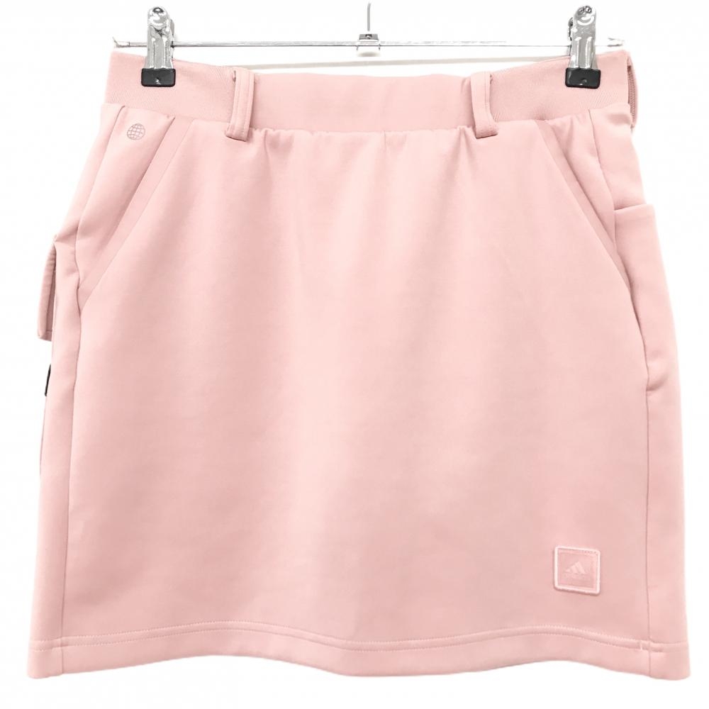 【美品】アディダス スカート ピンク ウエストゴム 内側インナーパンツ  レディース L ゴルフウェア adidas