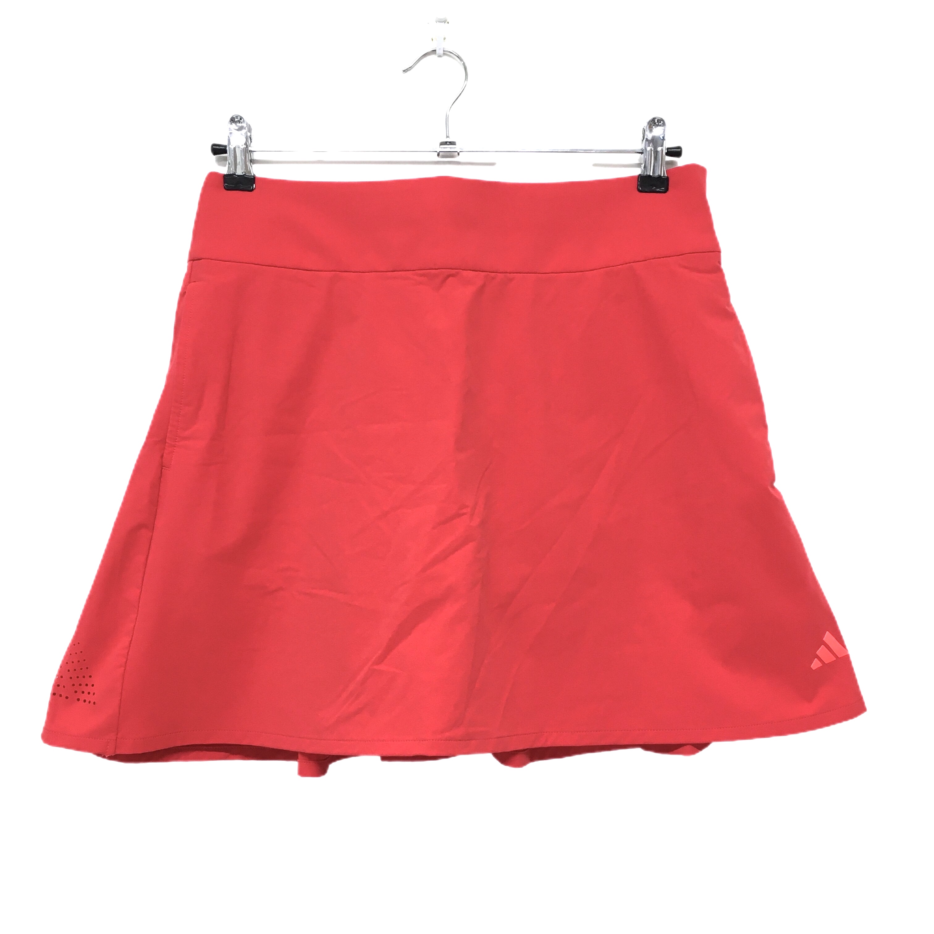 【超美品】アディダス スカート レッド ストレッチ 背面プリーツ・裾パンチング  レディース M ゴルフウェア 2024年モデル adidas