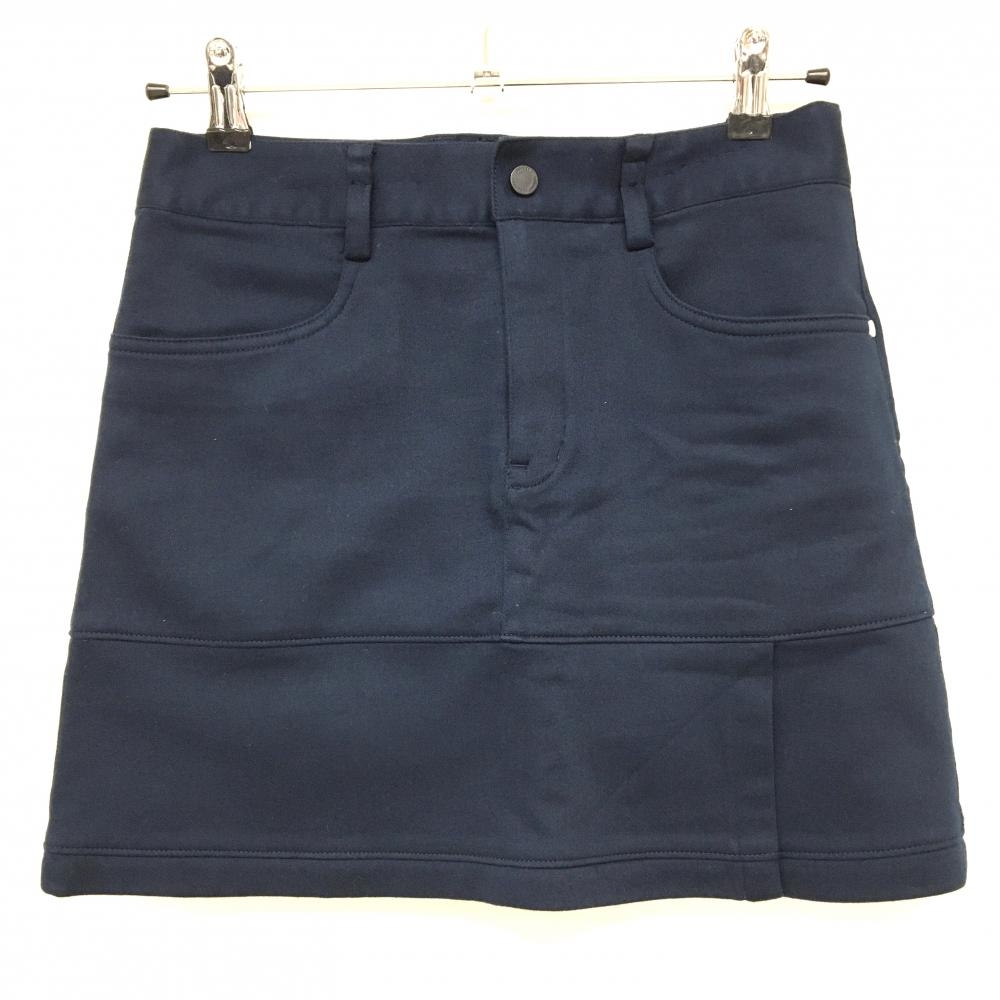 【美品】アディダス スカート ダークネイビー ロゴ刺しゅう ストレッチ インナーパンツ付き レディース S/P ゴルフウェア adidas