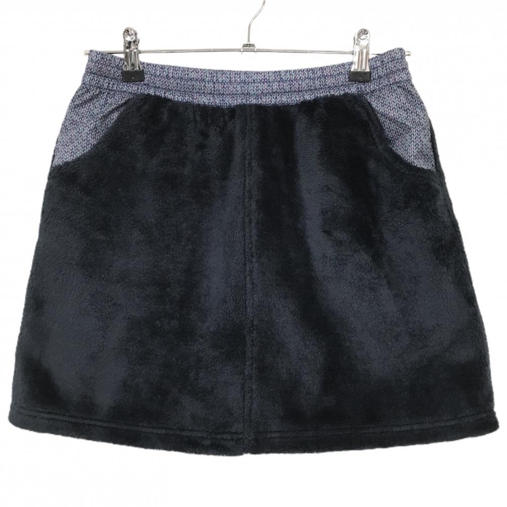 【超美品】アディダス ボアスカート ネイビー ウエスト・ポケット総柄 裏微起毛 レディース M/M ゴルフウェア adidas