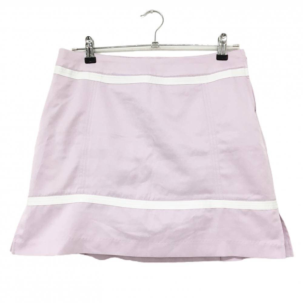 【美品】アディダス スカート ピンク×白 後ろ裾ボックスプリーツ 内側インナーパンツ  レディース L/G ゴルフウェア adidas