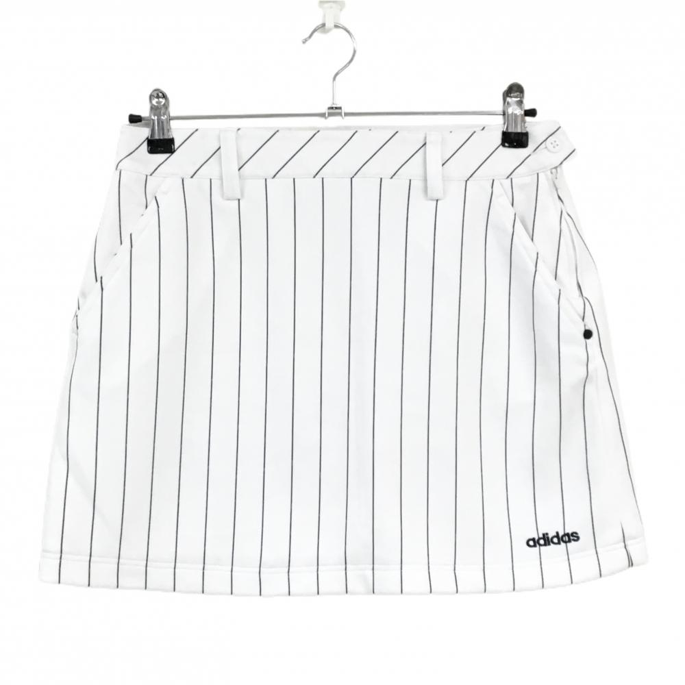 【超美品】アディダス スカート 白×黒 ストライプ 裏地付  レディース M/M ゴルフウェア adidas