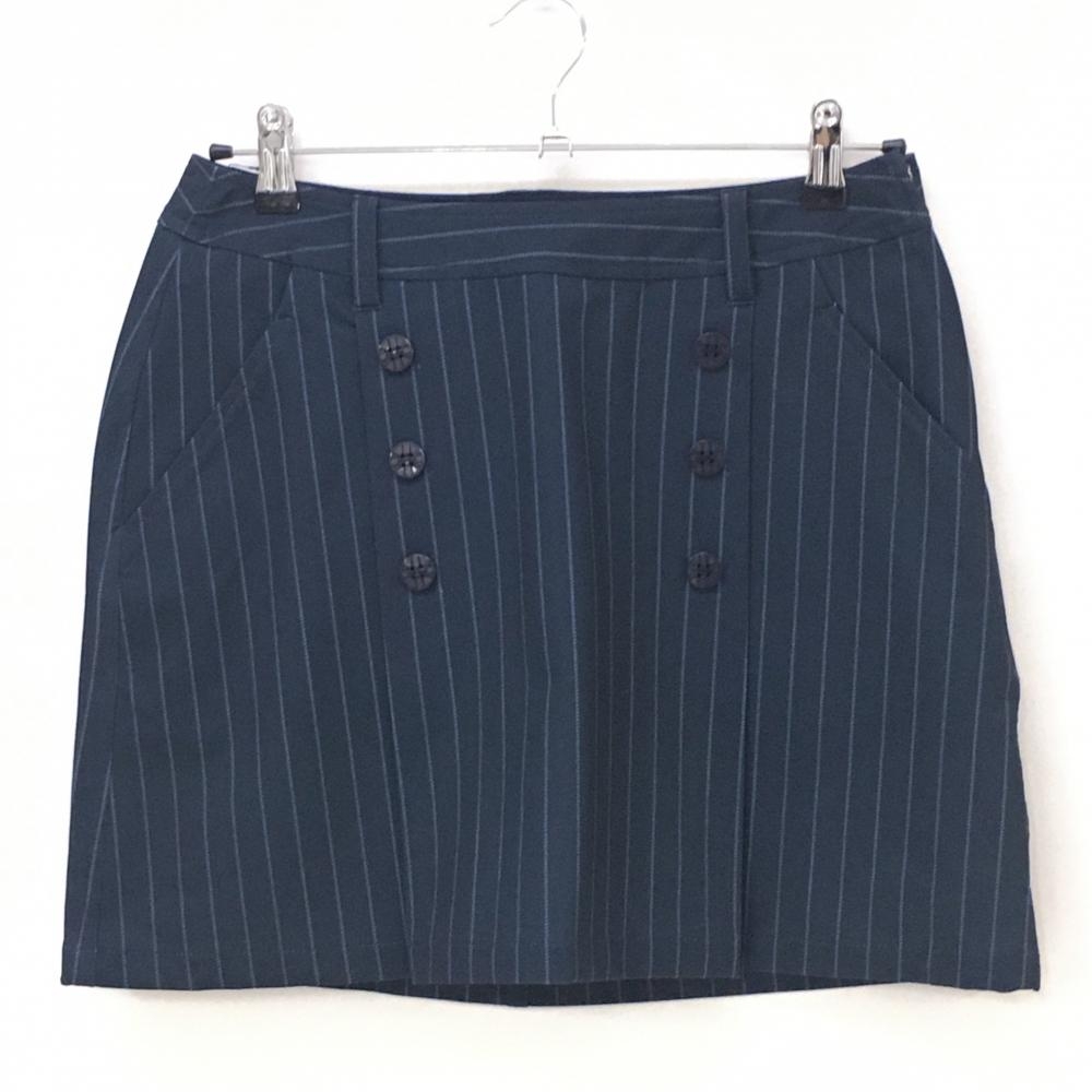 【新品】アドミラル ストレッチスカート ネイビー×白 ストライプ 吸水速乾 インナーパンツ付 レディース L ゴルフウェア Admiral