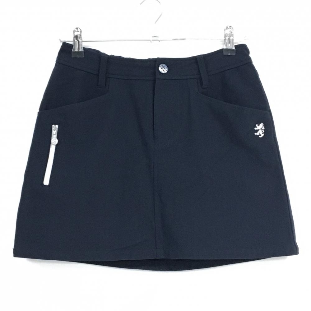 【超美品】アドミラル スカート ネイビー 裏微起毛 ロゴ白 ウエスト後ろゴム レディース M ゴルフウェア Admiral