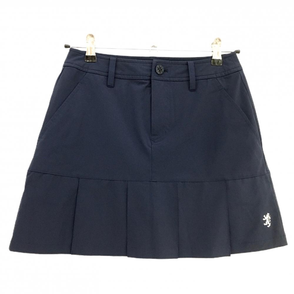 【超美品】アドミラル スカート ネイビー×白 内側インナーパンツ 裾プリーツ ストレッチ レディース S ゴルフウェア Admiral