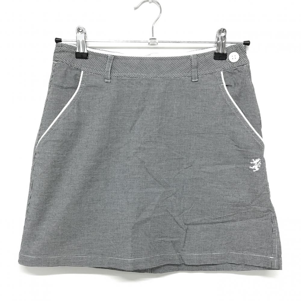 【超美品】アドミラル スカート 黒×白 細目千鳥格子 ストレッチ レディース S ゴルフウェア Admiral