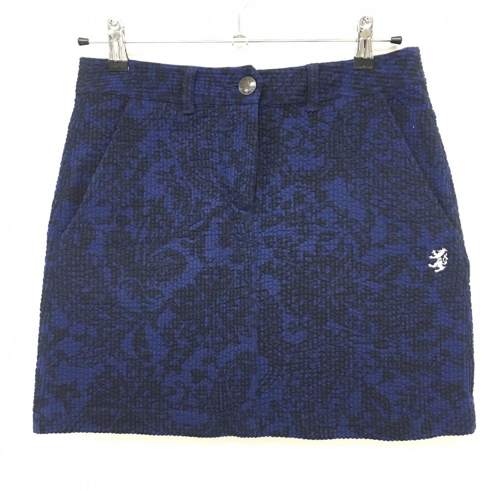 【美品】アドミラル スカート ネイビー×黒 総柄 サッカー生地  レディース M ゴルフウェア Admiral