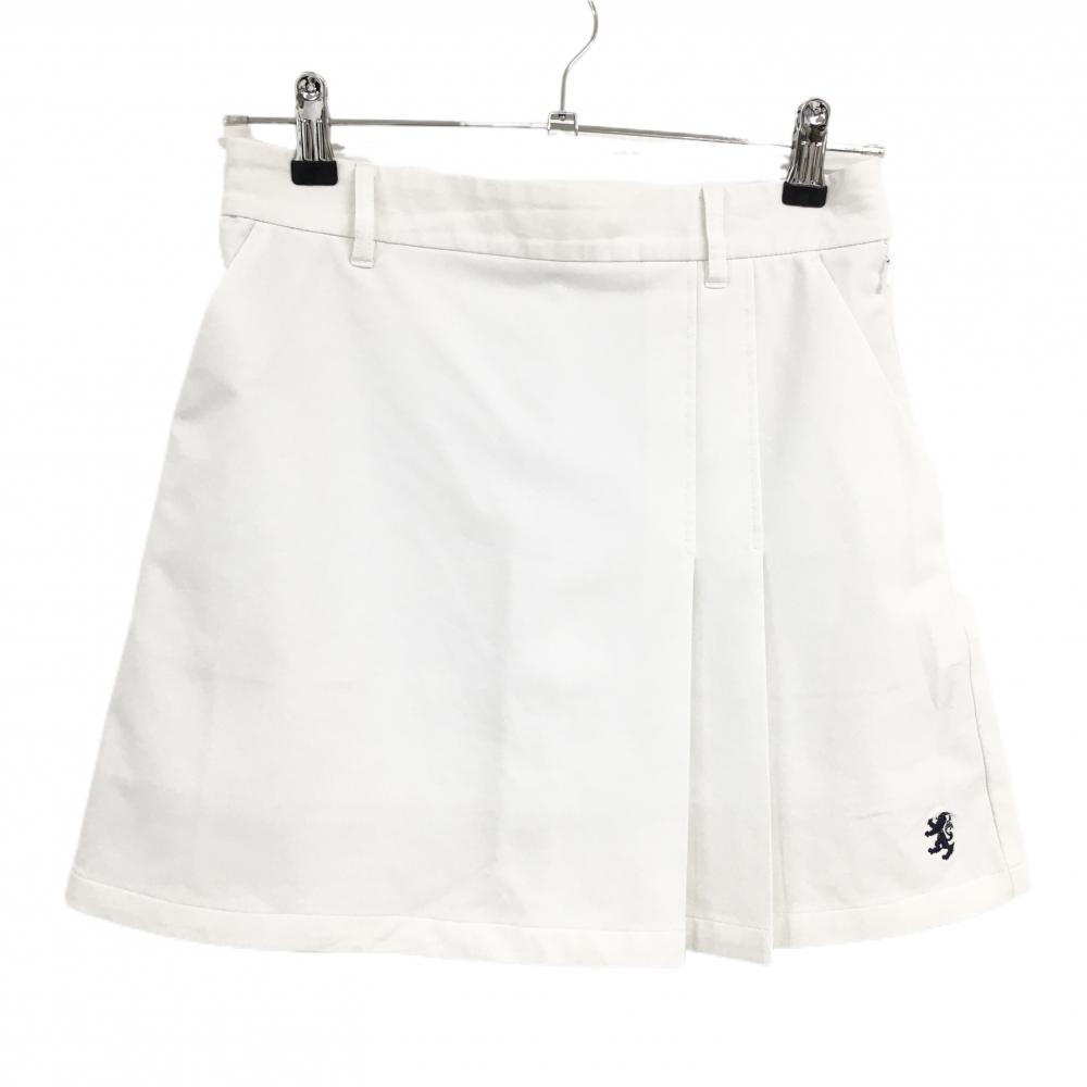 【美品】アドミラル ストレッチスカート 白 一部プリーツ 裏地付 レディース M ゴルフウェア Admiral
